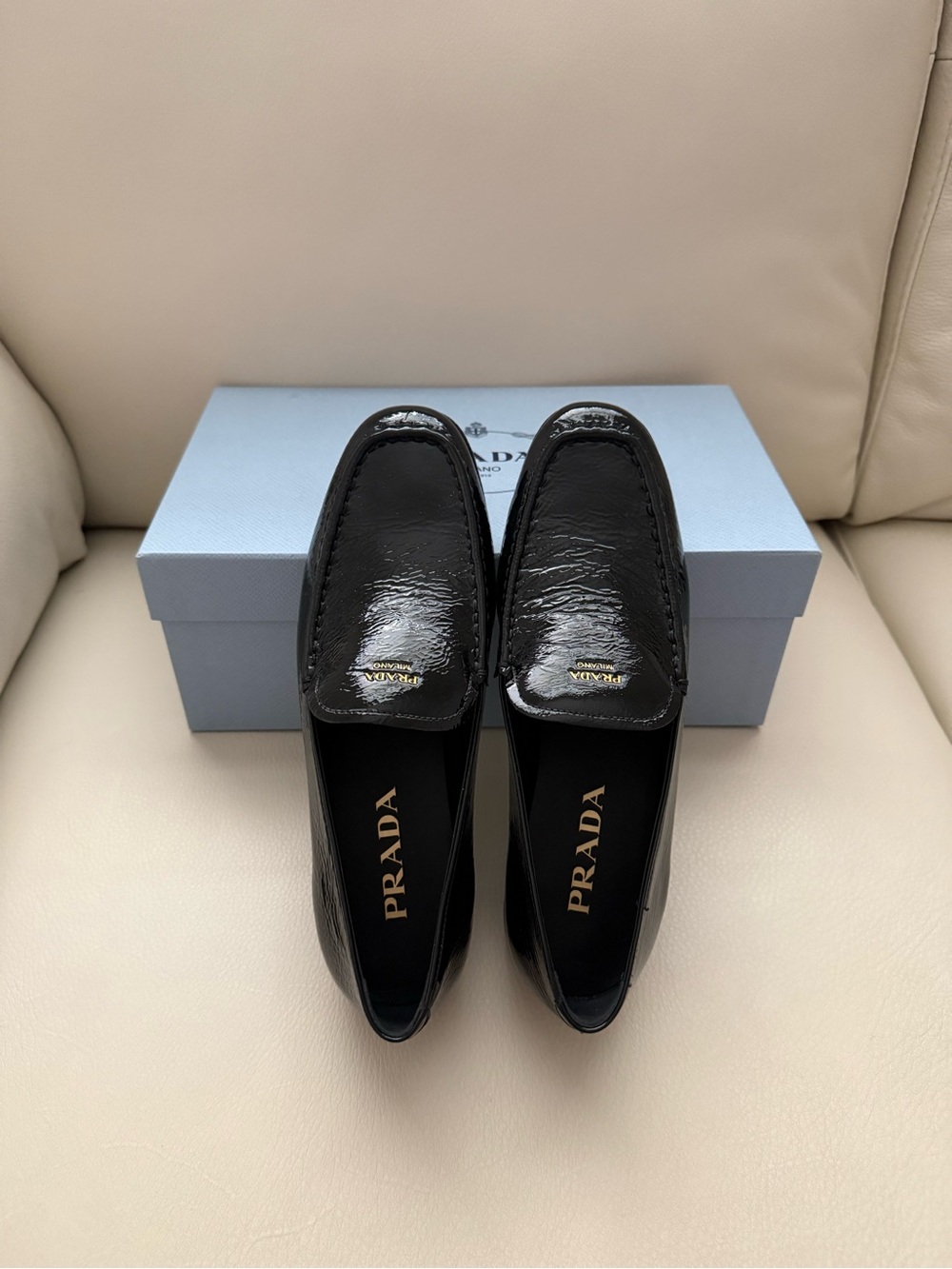 Prada Women Leather Loafers size 36